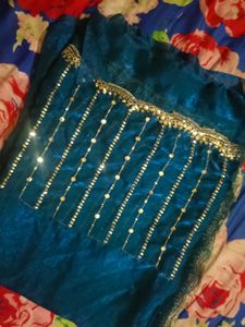 Stunning Teal Embellished saree