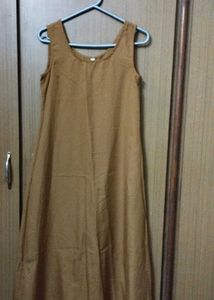 Mustard Printed Kurti Dress
