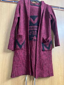 Burgundy Knit Shrug