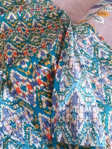 Patterned Button Down Tunic Dress