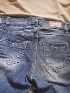 Ribbed Denim Shorts