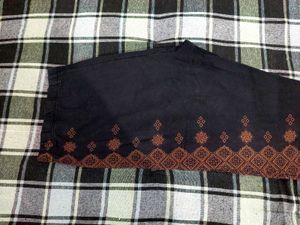 Boho Embroidered Black Trousers