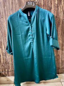 Teal Mandarin Neck Kurta
