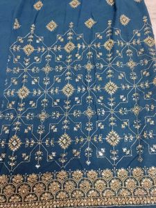 Elegant Teal Kurta with Golden Embellishments (two