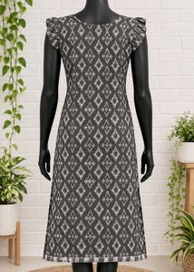 Stylish Grey Diamond Print Kurta