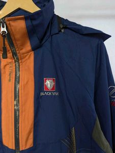 Men's Blue &amp; Orange Zip-Up Black Yak Jacket