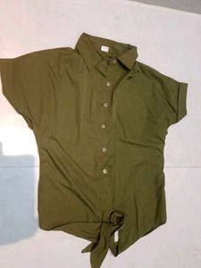 Olive Green Button-Up Shirt