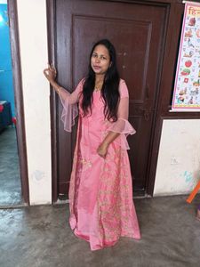 Pink gown with long Full Work jacket