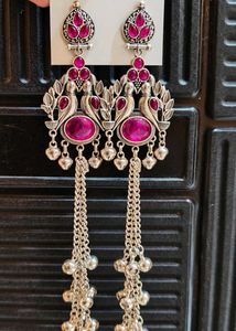 kashmiri earrings # shoulder touch