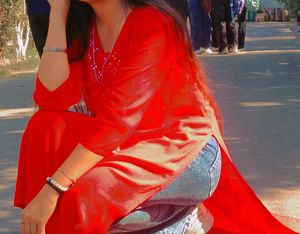 Red Embroidered Kurta