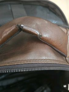 Brown Leather Backpack water resistant