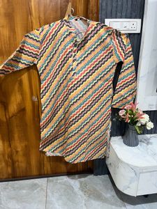 Vibrant Zigzag Print Kurta