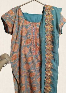 Grey Floral Print Kurta