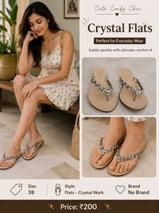 Crystal Embellished Flat Sandals