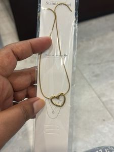 Gold Heart Necklace - Stainless Steel