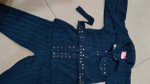 Beautiful Teal Kurta Set with Embellishments