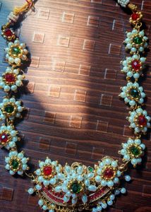 Price Drop Traditional Pearl &amp; Stone Necklace