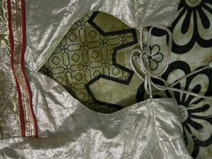 Elegant Silver Brocade Blouse