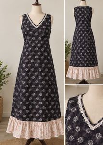 Black Floral Print Sleeveless Dress