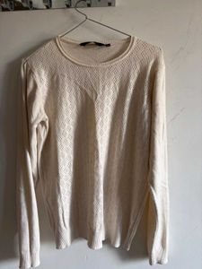 Chic Cream Eyelet Knit Sweater