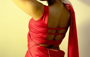 Padded Silk Back Hook Square Neck Blouse