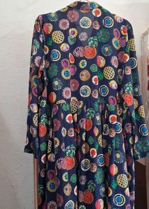 Vintage Print Midi Dress