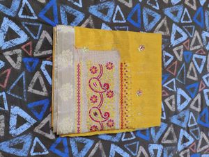 Elegant Yellow Saree with Embellishments