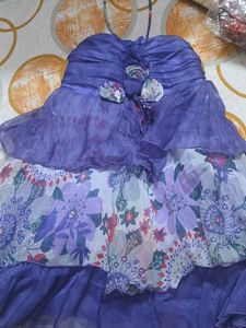 Purple Floral Layered Dress