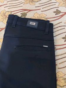 Navy Blue Straight Fit Pants