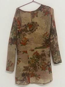 Elegant Floral Print short Kurti