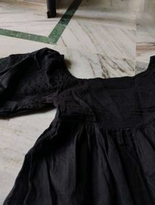 Black Puff Sleeve Mini Dress