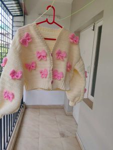 Crochet Cardigan with Bows
