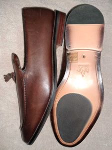 Arrow Men's Brown Leather Tassel Loafers