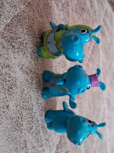 Cute Blue Hippo Figurines Set