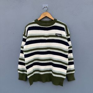 Striped Knit Pullover Sweater