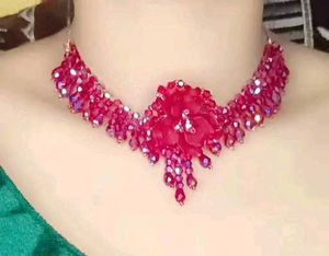 Floral red & maroon Necklace