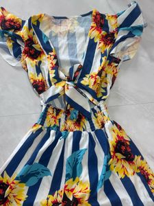 Sunflower Print Summer Dress