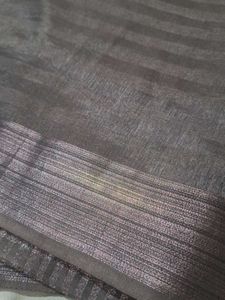 Elegant Coffee Brown Striped Saree