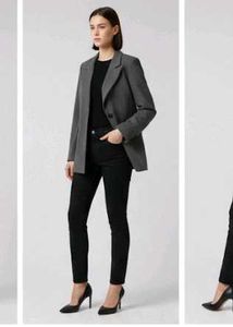 Gray Casual Blazer