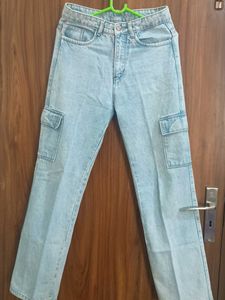 Light Wash Cargo Jeans