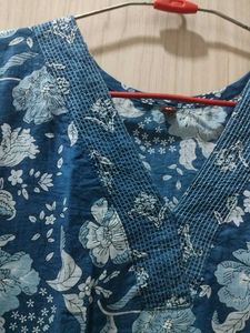 Blue Floral Print Kurta