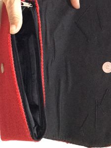 Vibrant Red Beaded Clutch Bag