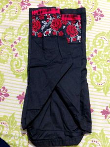 Black crop shirt with Embroidered Sleeves