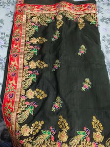 heavy wedding wear saree with blouse