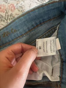 Light Wash Denim Mini Skirt