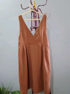 Chic Brown Sleeveless Mini Dress