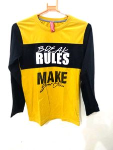 Yellow &amp; Black "Break Rules" T-Shirt