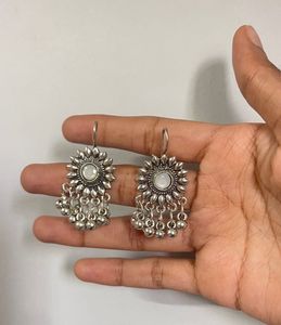 Combo of Oxidised Earring &amp; Butterfly Charm Neckla