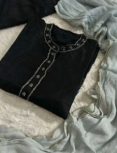 Elegant Black Kurta Set with Dupatta