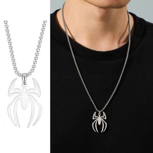 anti-tarnished Spider Pendant Necklace